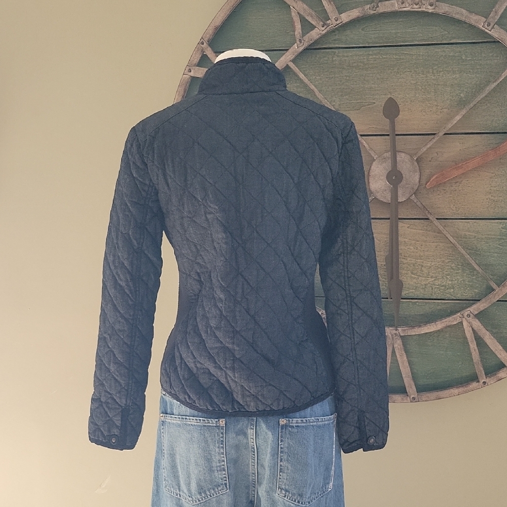 Ralph Lauren Vintage Black Denim Quilted Chore Jacket - Picture 7 of 14